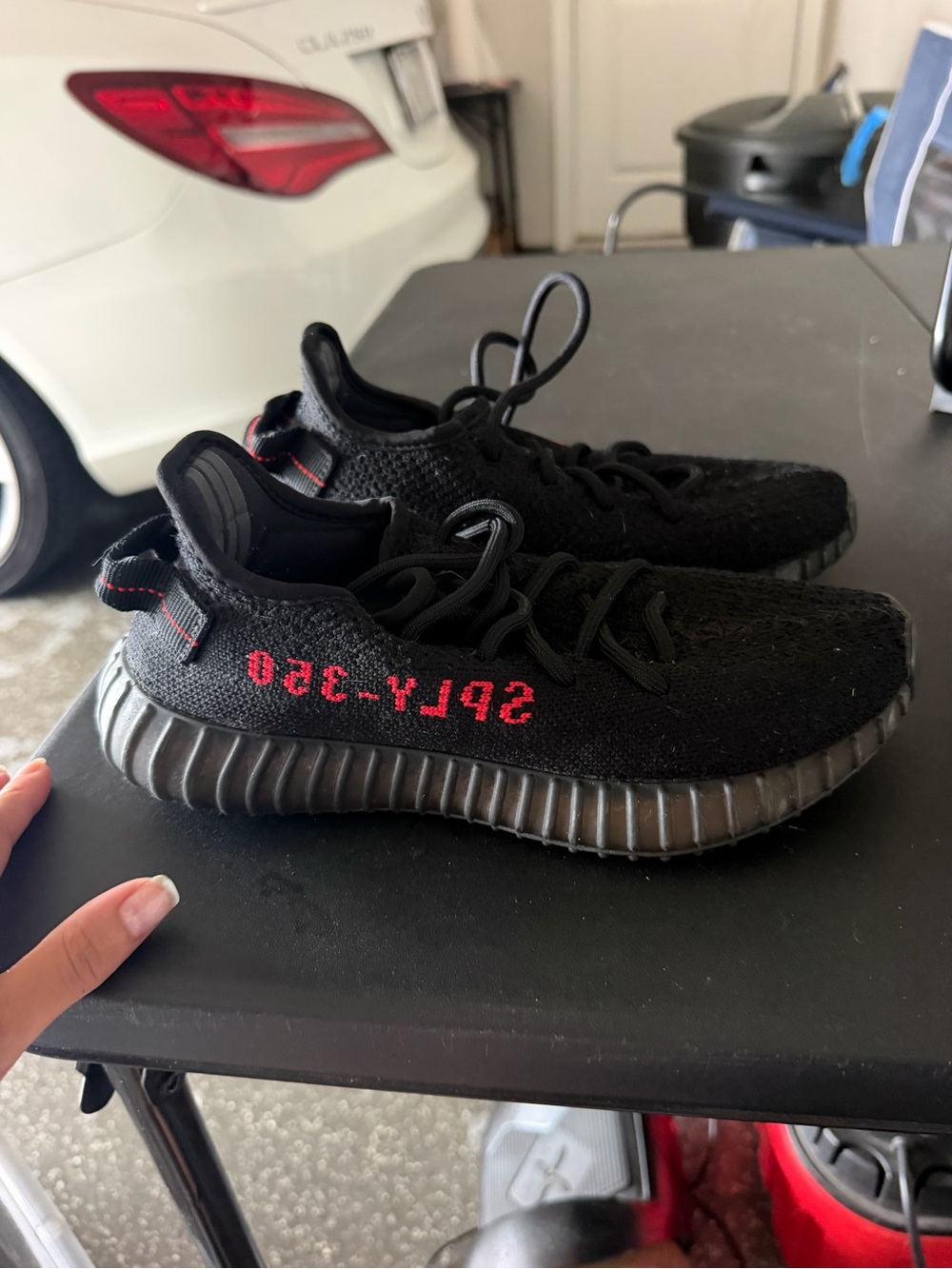 Yeezy Boost 350 V2 Black with Red Stripe